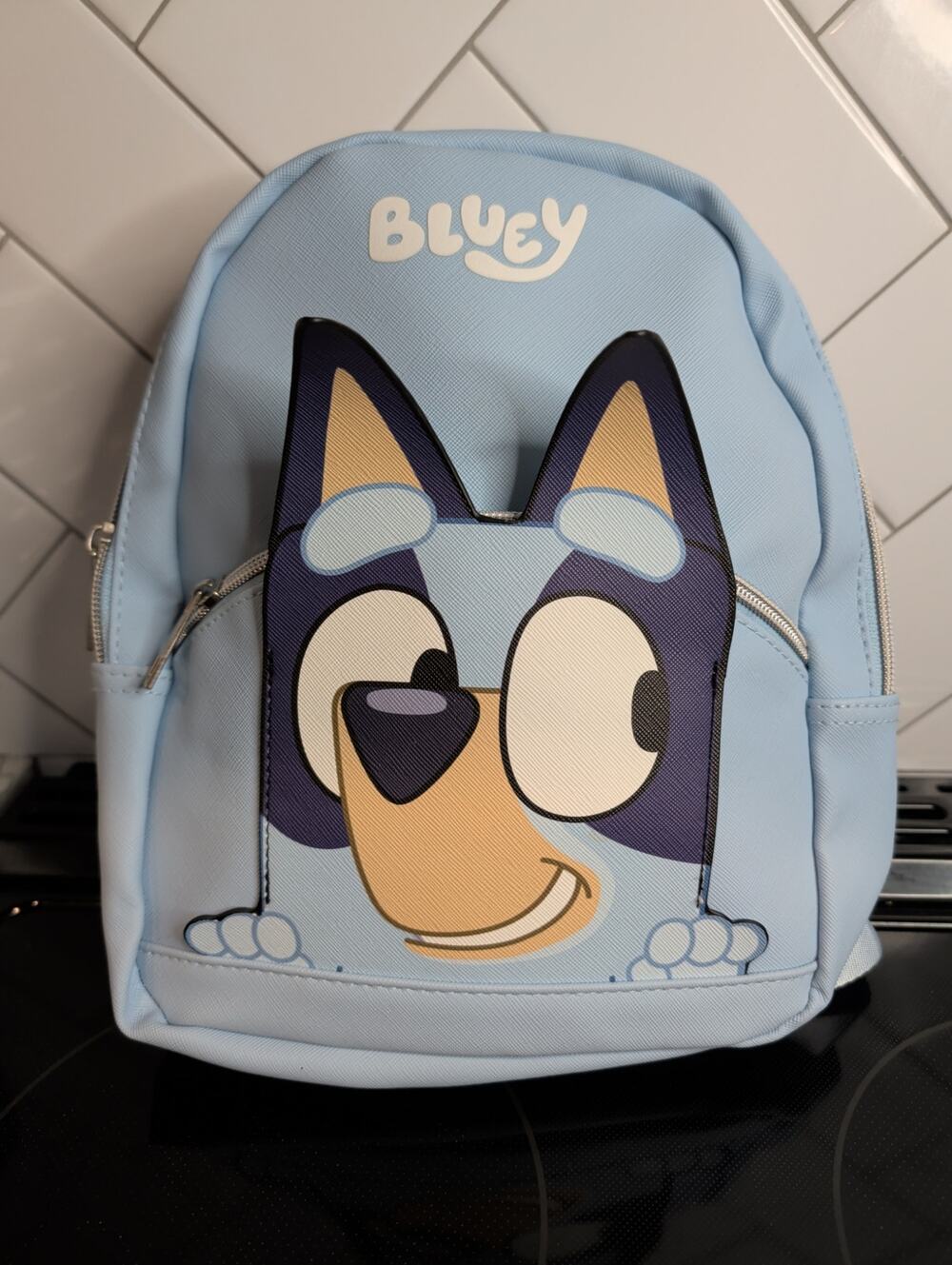 Bluey Peek-A-Boo Mini Backpack Light Blue Toddler Kids Travel Daycare Bag